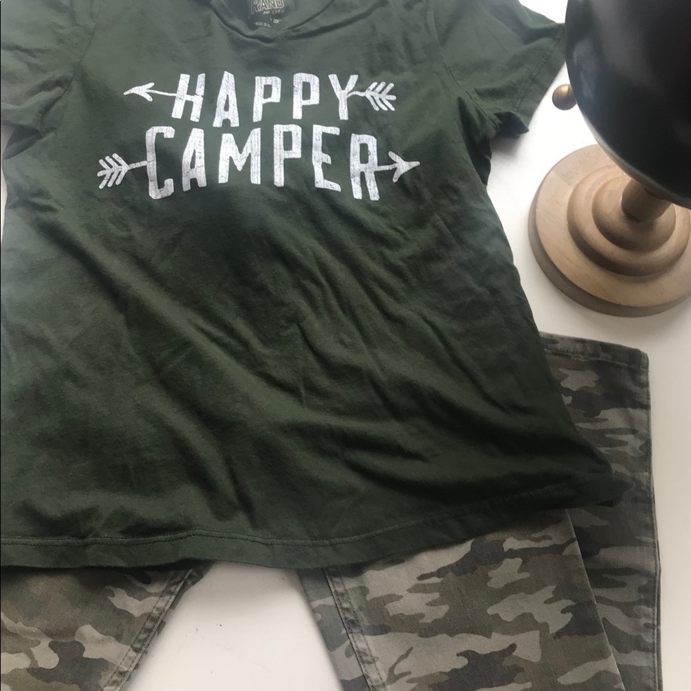 Happy camper retro tee. Youth XL. NWOT